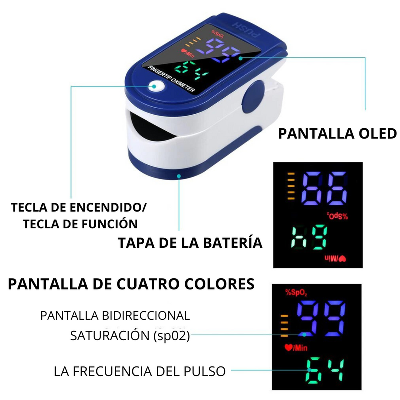 ¡Administra en todo momento tu salud con este oxímetro digital ideal para llevarlo contigo a donde quieras!